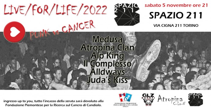 Sabato prossimo a Spazio211 Torino: il ritorno sul palco dei Medusa per Live/For/Life.